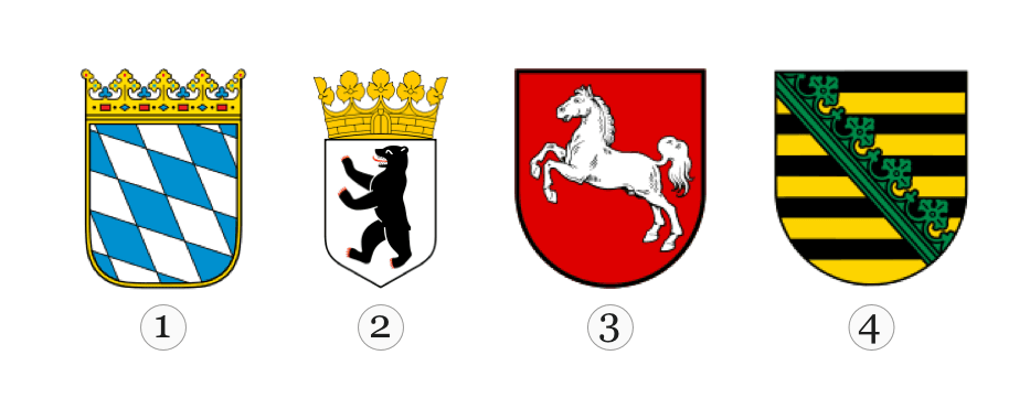 Welches Wappen gehört zum Freistaat Sachsen?